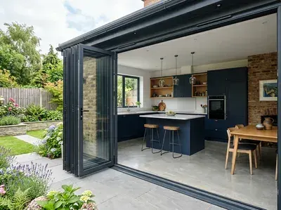 Bifold doors opening to a garden