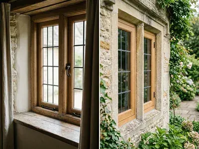 Timber windows on a house